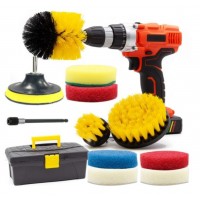 Drill Brush Attachments Set, Scrub Pads & Sponge, Power Scrubber Brush with Extend Long