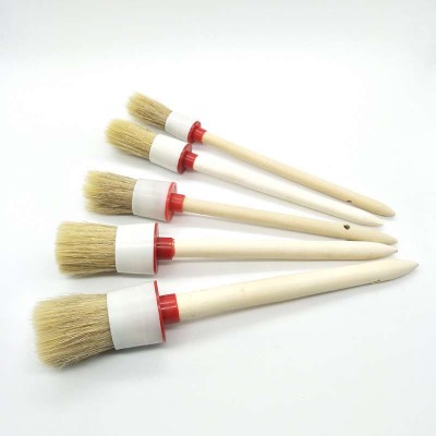 5pcs chalk paint brush set and paint wax round brush