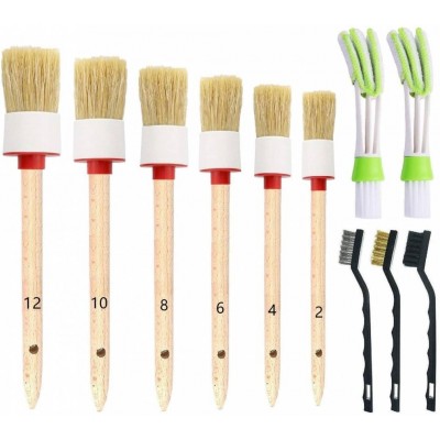 11 Pieces Auto Detailing Brush Set For Cleaning Wheels Interior Exterior Leather Including 6 Pcs Premium Detail Brush