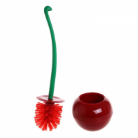 Factory Wholesale Bathroom Cleaning Kit Cleaner Cherry Shaped Lavatory Toilet Scrubber Brush Holder Cleaner Set