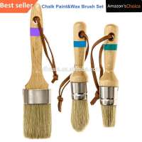 Free sample 100% pure hog bristle Chalk Paint Brush & Wax Brush for furniture painting