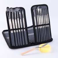 15Pcs Professional Art Paint Brushes Set Synthetic Nylon Hair Artist Acrylic Brush For Acrylic Watercolor Oil Paint