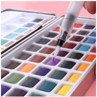 Artist Quality Richly Pigmented Metallic and Neon and Fluorescent Watercolor Paint Set with Brush for for Artists Students Kids